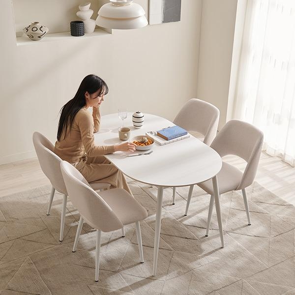클랜 타원형 통세라믹 4인용 6인용 식탁 테이블