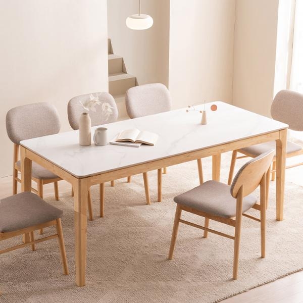 [삼익가구]퍼팩트 통세라믹 6인용 원목 식탁 테이블